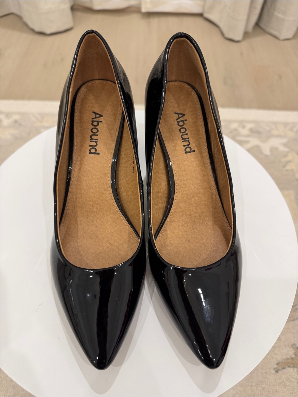 Abound Black Patent Pointed Toe Heels